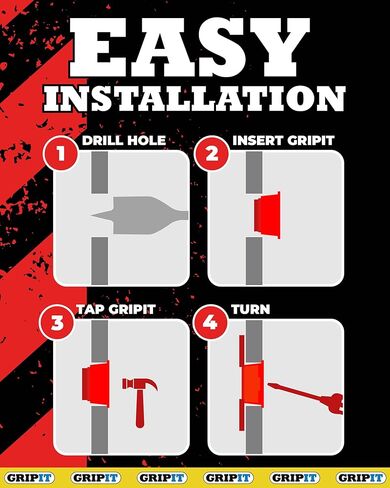 مرساة GRIPIT - باللون الأحمر، يمكن تركيبها وتعليقها حتى 162 رطلاً أو 74 كجم، نوع برغي فيليبس، قطر المسمار 5 (1/8 بوصة)، طول المسمار 1.2 بوصة (30 مم)، 25 مرساة + 25 براغي in Kuwait