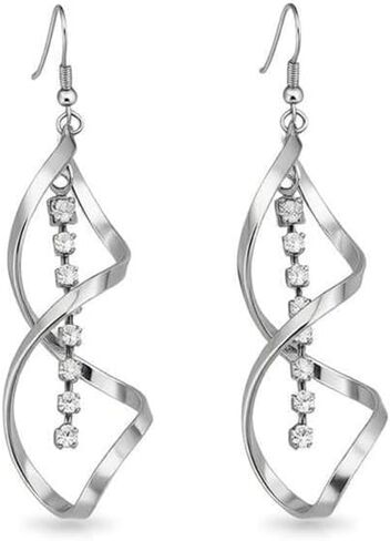 Vivian&CD 14K الذهب إنفينيتي هوب الأقراط للنساء، مطلي مزدوج الخطي طويل تتدلى الأقراط العصرية الأنيقة دمعة المسيل للدموع الأقراط والمجوهرات in Kuwait