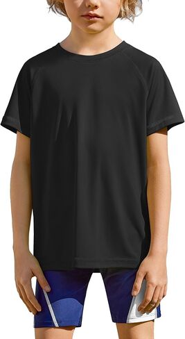 Arshiner Boys UPF 50+ Rash Guard قمصان سباحة قصيرة الأكمام سريعة الجفاف للحماية من الأشعة فوق البنفسجية قميص الشمس للبنين والبنات in Saudi Arabia