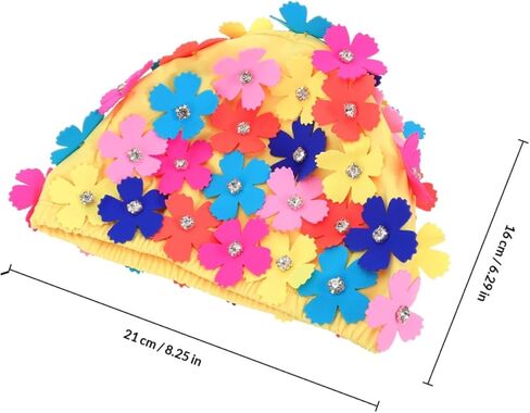 Toyvian Ladies Flower Swimming Cap, Simulation Floral Petal Swim Hat for Women, Rhinestone Bathing Hat for Pool Beach Spa in Saudi Arabia