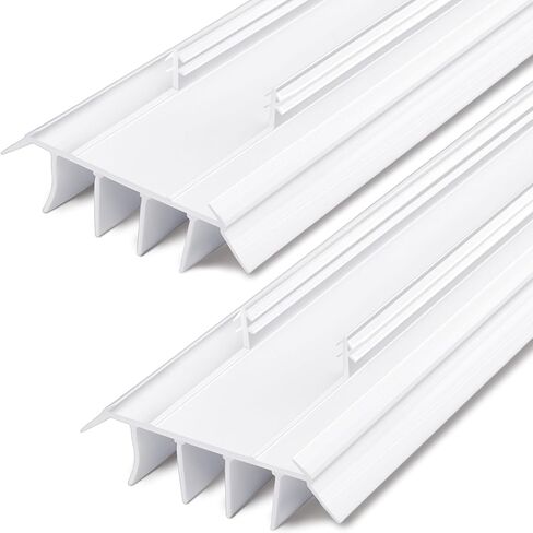 Pushglossy 2 Pcs Kerf Style Door Bottom 36" Long 1 3/4" Wide Replacement Threshold Seal with Vinyl Fins Weatherstrip Draft Stopper for Interior Exterior Doors(Black) in Saudi Arabia