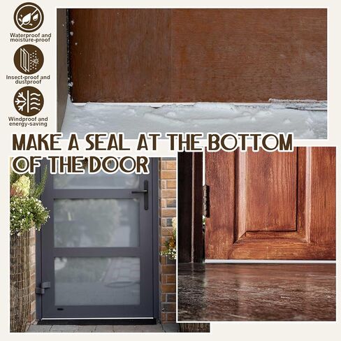 Pushglossy 2 Pcs Kerf Style Door Bottom 36" Long 1 3/4" Wide Replacement Threshold Seal with Vinyl Fins Weatherstrip Draft Stopper for Interior Exterior Doors(Black) in Saudi Arabia