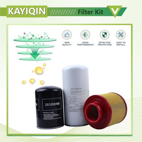 Filter Kit Compatible with ZS1059791 KAYIQIN Air/Oil Separator + ZS1059789 Oil Filter + ZS1060578 Air Filter Air Compressor Replacement Parts in Kuwait