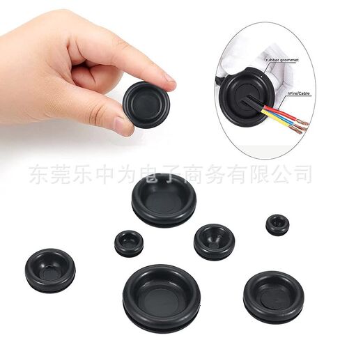 125Pcs Rubber Grommet Kit, 7 Sizes Closed(9/32" 11/32" 15/32" 5/8" 25/32" 7/8" 1") & 11 Sizes Hollow Firewall Hole Plug Rubber Grommets for Home Improvement Cord Pipe Wire Organization(Black) in Saudi Arabia