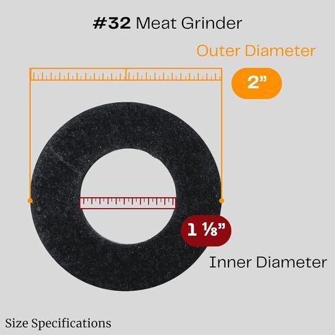 Cutlery Mania #32 Fiber Commercial Meat Grinder Washer for Hobart (4-Pack) | 2" OD X 1-1/8" ID X .125" Thick, Washers are Black in Kuwait