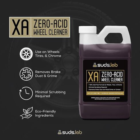 Suds Lab XA Zero-Acid Wheel Cleaner - Cleans Brake Dust and Grime for Car Rims and Tires - Safe on Chrome, Alloy and Aluminum Rims - 32 oz in Kuwait