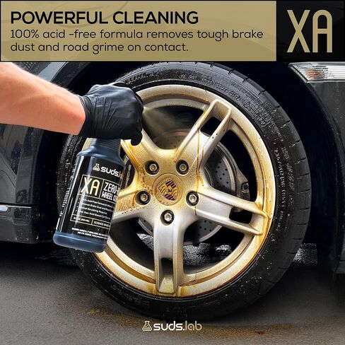 Suds Lab XA Zero-Acid Wheel Cleaner - Cleans Brake Dust and Grime for Car Rims and Tires - Safe on Chrome, Alloy and Aluminum Rims - 32 oz in Kuwait