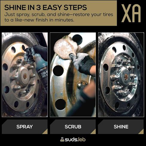 Suds Lab XA Zero-Acid Wheel Cleaner - Cleans Brake Dust and Grime for Car Rims and Tires - Safe on Chrome, Alloy and Aluminum Rims - 32 oz in Kuwait