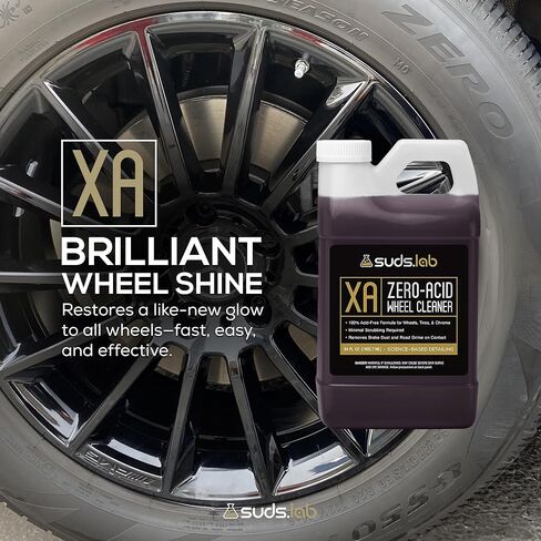 Suds Lab XA Zero-Acid Wheel Cleaner - Cleans Brake Dust and Grime for Car Rims and Tires - Safe on Chrome, Alloy and Aluminum Rims - 32 oz in Kuwait
