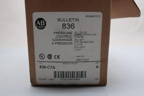 ألين برادلي 836-C7A مفتاح ضغط 1/4IN NPT 4-150PSI SER A in Kuwait