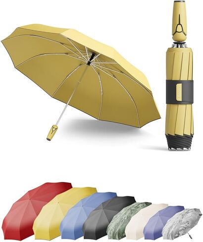 Windproof Travel Umbrella for Rain, Withstand 85MPH Winds, 54 Inch Automatic Reverse Fold Umbrellas Easy Auto Open Close, Portable Compact Umbrella Includes Cover Bag, Perfect for Travel, Car, Commute, Women Men, Backpack in Saudi Arabia