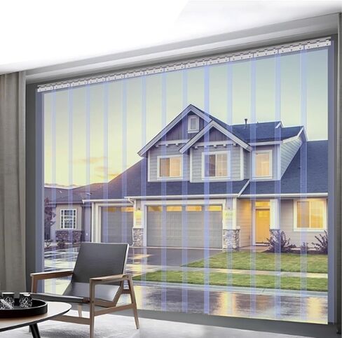 Industrial PVC Strip Curtain Door Kit - Clear Vinyl Insulating Doorway Curtain with Hardware, 41.34x106.3in for Warehouse & Garage, Thermal Protection, Easy Installation in Kuwait