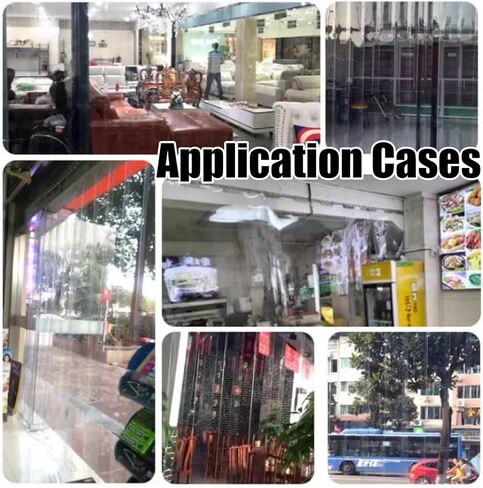 Industrial PVC Strip Curtain Door Kit - Clear Vinyl Insulating Doorway Curtain with Hardware, 41.34x106.3in for Warehouse & Garage, Thermal Protection, Easy Installation in Kuwait