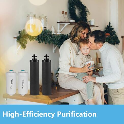 Gravity Water Filter Replacement,for Berkey® Black Carbon (BB9-2®) Purification Elements and Fluoride Filters K5366 (PF-2®) Combo Pack,Compatible with Berkey® Filtration System,Pack of 4 in Saudi Arabia