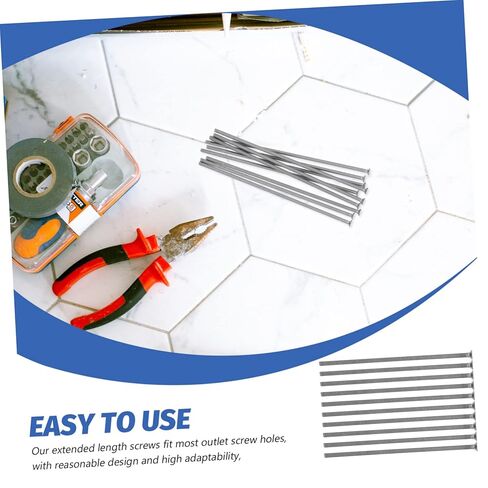 Homoyoyo 10pcs Extended Outlet Screws Stainless Steel Outlet Cover Screws DIY Tools in Saudi Arabia