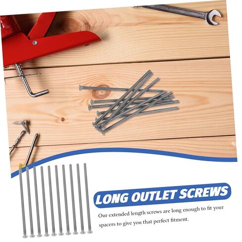 Homoyoyo 10pcs Extended Outlet Screws Stainless Steel Outlet Cover Screws DIY Tools in Saudi Arabia