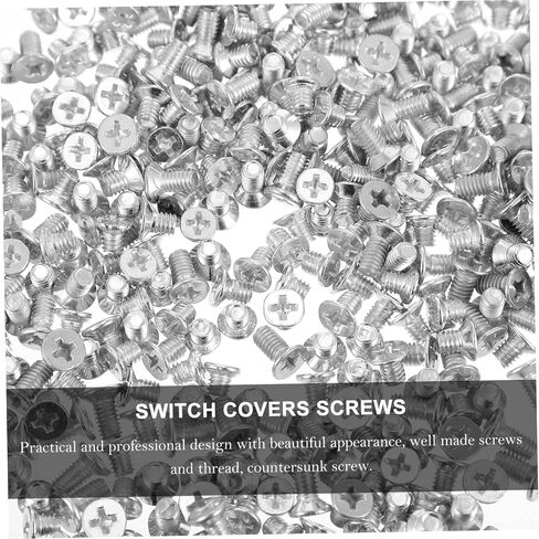Luxshiny 600pcs Wall Plate Screws Milled Slot Head Replacement Screws for Outlet Covers Compatible with Duplex and Toggle Plates Easy Installation in Saudi Arabia