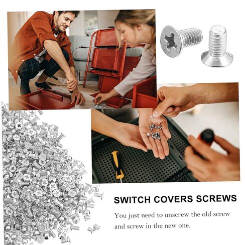Luxshiny 600pcs Wall Plate Screws Milled Slot Head Replacement Screws for Outlet Covers Compatible with Duplex and Toggle Plates Easy Installation in Saudi Arabia