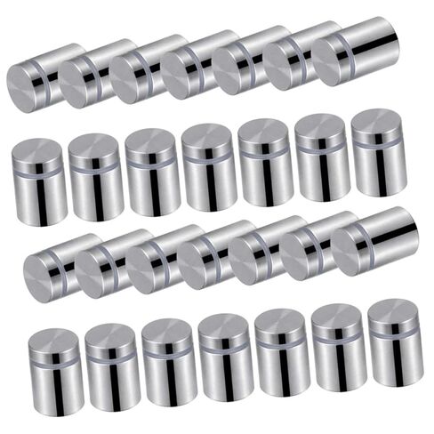 Holibanna 48pcs Stainless Steel Standoff Screws for Wall Sign Mounting 19x25mm Brushed Finish Suitable for Glass and Acrylic Displays Sturdy Advertising Hardware in Kuwait