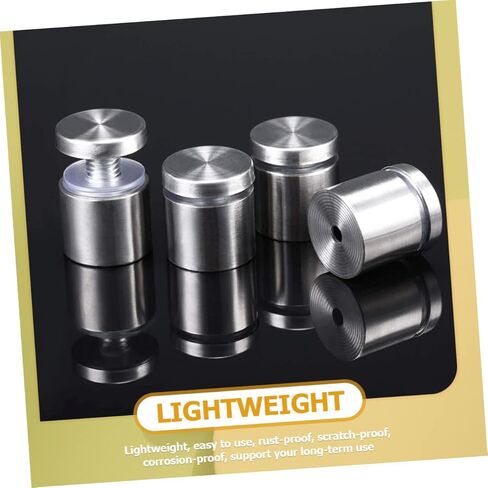 Holibanna 48pcs Stainless Steel Standoff Screws for Wall Sign Mounting 19x25mm Brushed Finish Suitable for Glass and Acrylic Displays Sturdy Advertising Hardware in Kuwait