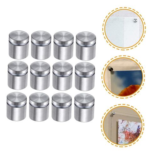 Holibanna 48pcs Stainless Steel Standoff Screws for Wall Sign Mounting 19x25mm Brushed Finish Suitable for Glass and Acrylic Displays Sturdy Advertising Hardware in Kuwait