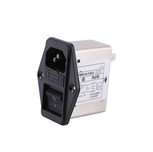 CW2B-3A/6A/10A-T(003) مفتاح أسود لتصفية الطاقة مضاد للتدخل 220 فولت دبوس مقبس فيوز التبديل (CW2B-3A-T 003) in Saudi Arabia