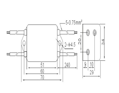 Filter TY410W-3 3A 250V Double Section high Performance Filter in Kuwait