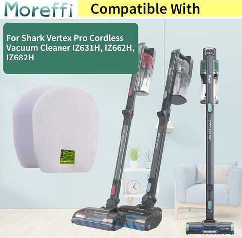 3 مرشحات إسفنجية و3 مرشحات لباد بديلة لمكنسة Shark Vertex Pro اللاسلكية IZ631H IZ662H IZ682H، مقارنة بجزء القرش # XFFKIZ600 in Kuwait