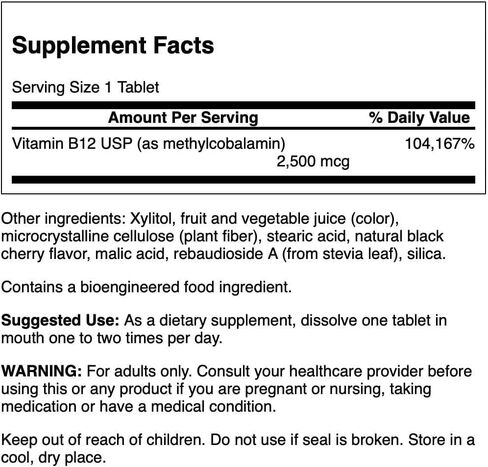 Swanson Methylcobalamin High Absorption Vitamin B-12 2.5 Milligrams 60 Tabs in Saudi Arabia