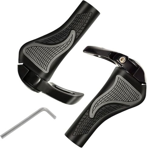 2 PCS Bike Handlebar Grips, Anti-Slip Extended Handle Bar Grips, Shock Absorbing Rubber Handlebar Griffes, Universal 2.2" for Mountain Bicycles (Black) in Saudi Arabia