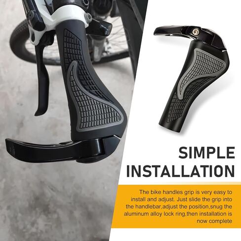 2 PCS Bike Handlebar Grips, Anti-Slip Extended Handle Bar Grips, Shock Absorbing Rubber Handlebar Griffes, Universal 2.2" for Mountain Bicycles (Black) in Saudi Arabia