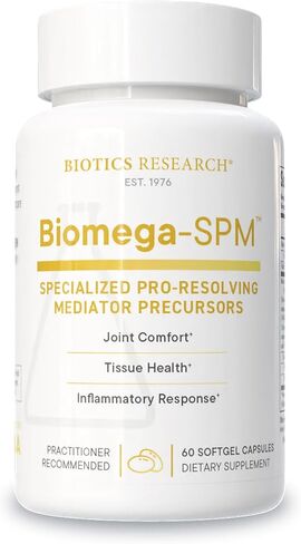 BIOTICS RESEARCH Biomega-SPM™ - Professional-Strength Omega-3 Metabolites - 500mcg PRMs/Serving - 7 Identified Active Compounds - Joint Comfort & Tissue Health - 60 Mini Softgels in Saudi Arabia