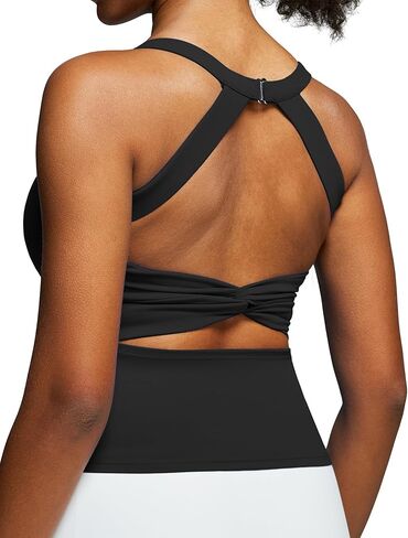 Heathyoga Workout Tank Tops Women with Built in Bras Racerback Tank Tops for Women Trendy Cut-Out Summer Tops Yoga Pilates in Saudi Arabia