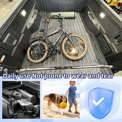 سجادات أرضية مناسبة لجميع الأحوال الجوية لعام 2024 2025 Toyota Tacoma Accessories مزدوجة الكابينة الأمامية والخلفية صفين، ناقل حركة أوتوماتيكي (ليس للهجين) - سجادات صندوق السيارة TPE مقاس مخصص لأرضية سيارة تاكوما، أسود in Kuwait