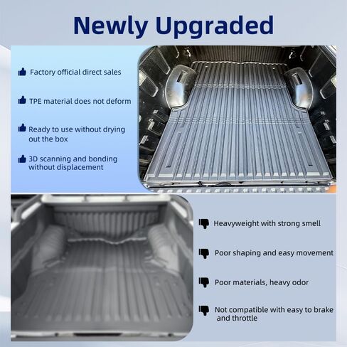 سجادات أرضية مناسبة لجميع الأحوال الجوية لعام 2024 2025 Toyota Tacoma Accessories مزدوجة الكابينة الأمامية والخلفية صفين، ناقل حركة أوتوماتيكي (ليس للهجين) - سجادات صندوق السيارة TPE مقاس مخصص لأرضية سيارة تاكوما، أسود in Kuwait