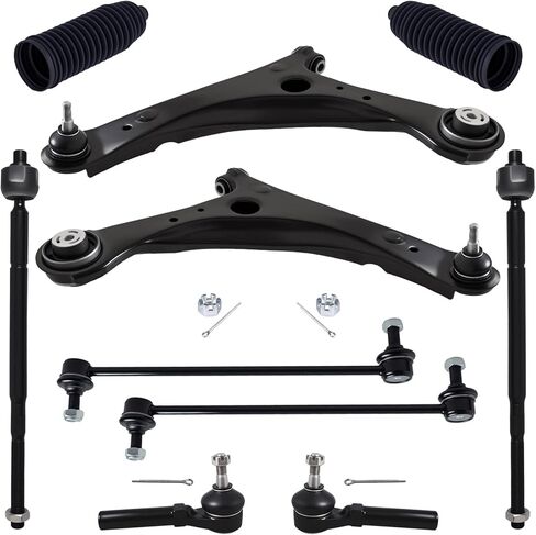 TUCAREST 10Pc Suspension Kit Fit For 08-20 Do-dge Grand Caravan /08-16 Ch-rysler Town & Country /12-15 Ram C/V, 2 Front Lower Control Arm 4 Outer Inner Tie Rod 2 Sway Bar [# K622033 K7258 ES80646] in Saudi Arabia