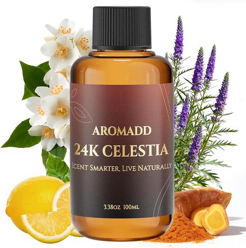 Aromadd 24K Celestia Diffuser Oil مستوحى من رائحة الفندق الفاخرة 3.38 Fl Oz (100 مل) ، Diffuser و Hotel Hotel Diffuser Oil ، ناشر الزيت الأساسي للعلاج العطري ، الطويل الأمد in Kuwait