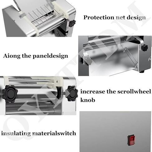 2200W Electric Pasta Making Machine, Commercial Dough Roller Sheeter Noodle Pasta Maker Machine, Multifunctional Noodle Pasta Spaghetti Dough Roller Press for Wonton, Buns, Round Noodle Blad in Saudi Arabia