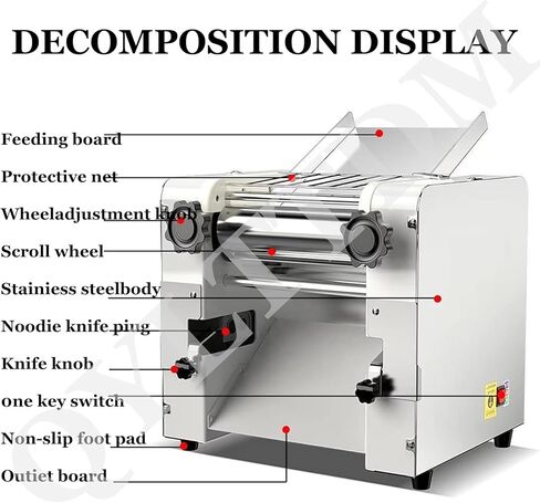 2200W Electric Pasta Making Machine, Commercial Dough Roller Sheeter Noodle Pasta Maker Machine, Multifunctional Noodle Pasta Spaghetti Dough Roller Press for Wonton, Buns, Round Noodle Blad in Saudi Arabia