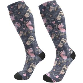 FREEHOTU Compression Socks For Women & Men Circulation 15-20 Mmhg Knee High Socks For Nurses, Running, Travel, Athletic in Kuwait