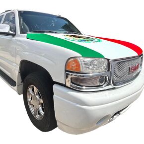 غطاء محرك السيارة المكسيكي 4 × 5 قدم - شامل البوليستر المرن | ديكور السيارات الوطنية الممتدة والهدايا الوطنية المكسيكية المثالية in Kuwait