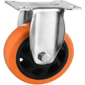 1 Piece Caster 5 inch Hollow Pattern Directional Wheel Medium Orange Double Bearing Silent Linear Injection molding Fixed in Kuwait