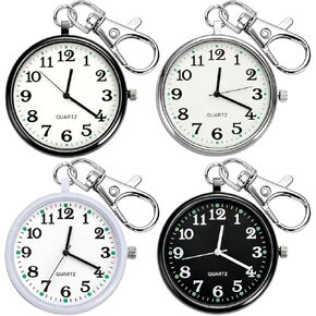 Quartz Pocket Watch, Portable Clip on Watch with Keychain Outdoor for Men and Women in Kuwait