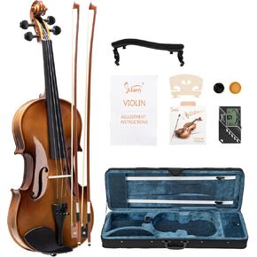 GLARRY Violin 4/4 Full Set- Solidwood Fiddle with Tuner Bow Case Shoulder Rest, Including Acoustic Violin Strings for Beginners Adults (Light) in Kuwait