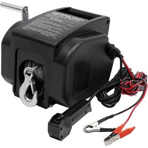 Portable Electric Boat Winches, Boat Trailer Winch 2000lbs 12V Marine Winch with Re-Mote Control & 1/4" Hook, Dual Direction Operation Electric Winching for Boat in Kuwait