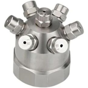 منظف ​​زجاجات من الفولاذ المقاوم للصدأ بـ 7 رؤوس مع فوهة رش مخروطية كاملة - خزان عملية تدفق كبير للتنظيف الفعال (1 بوصة أنثى صغيرة - 1.5 مم) in Kuwait