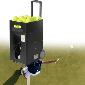 Portable Tennis Ball Machine, Automatic Tennis Ball Launcher, Adjustable Launch Angle, Speed, Rotation Frequency, Large Capacity 50, for Beginners in Kuwait