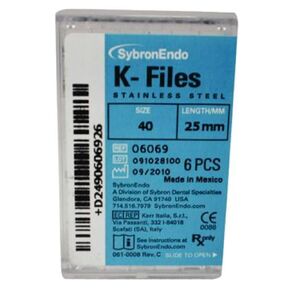 06069 Endodontic Hedstrom K-Files, Stainless Steel, Size #40, 25 mm Length (Pack of 6) in Saudi Arabia