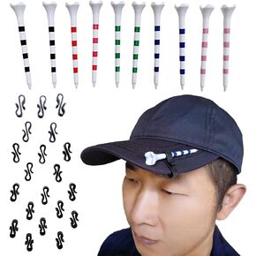 20 Pcs Golf Tee Brim Clip for Hat with 10 Tees, Ball Marker Clips, Golf hat Clip Ball Marker tee Holder in Kuwait