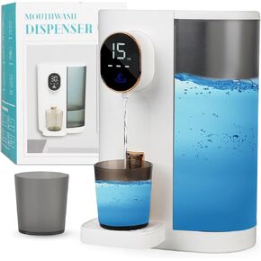 Longzhuo Automatic Mouthwash Dispenser for Bathroom, 20.3 Oz Touchless Mouth Wash Dispensers with 2 Magnetic Cups, USB Rechargeable Wall/Countertop Bathroom Accessories for Home & Kids in Kuwait